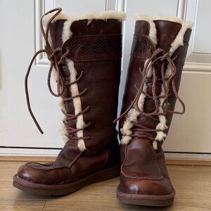 UGG Australia Aztec Lace Up Boot with Fur Lining